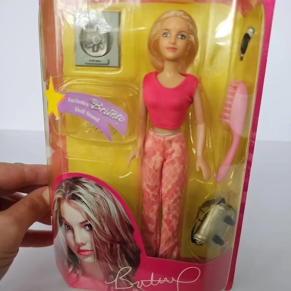 Y2K NIB Britney Spears 2001 Play Along Pink Top Pink Snakeprint Pants Doll 1792